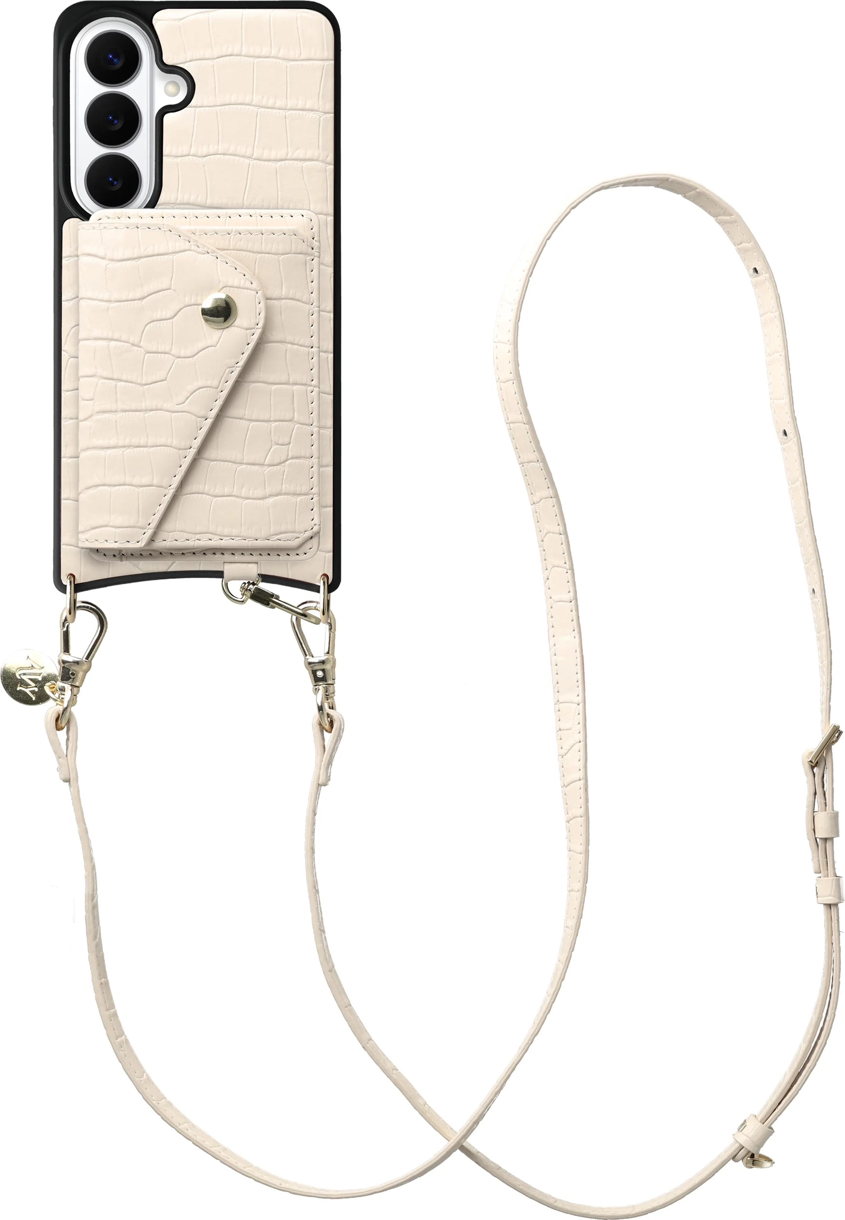 AVY Samsung Galaxy S26 - Styled Kit - Croco Beige - Long Leather afbeelding 1