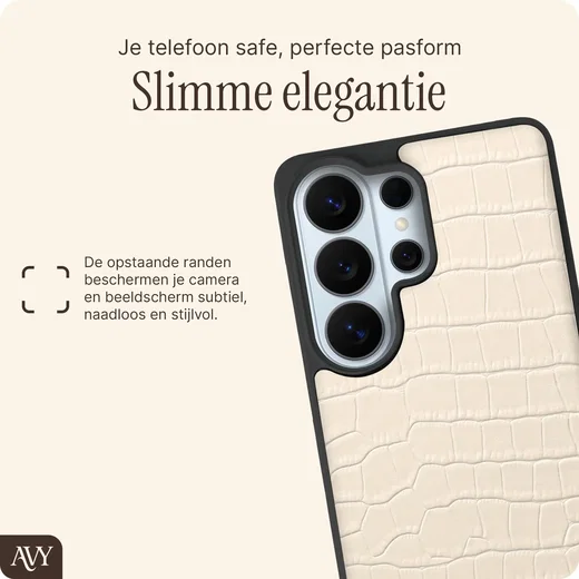 AVY Samsung Galaxy S26 Ultra - Styled Kit - Croco Beige - Long Leather afbeelding 12