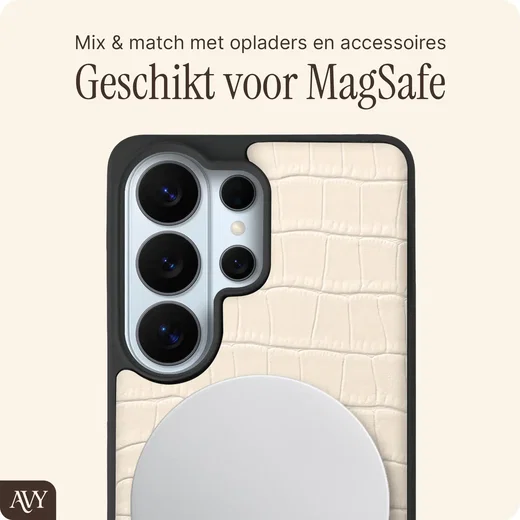 AVY Samsung Galaxy S26 Ultra - Styled Kit - Croco Beige - Long Leather afbeelding 6