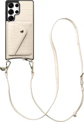 AVY Samsung Galaxy S25 Ultra - Styled Kit - Croco Beige - Long Leather afbeelding