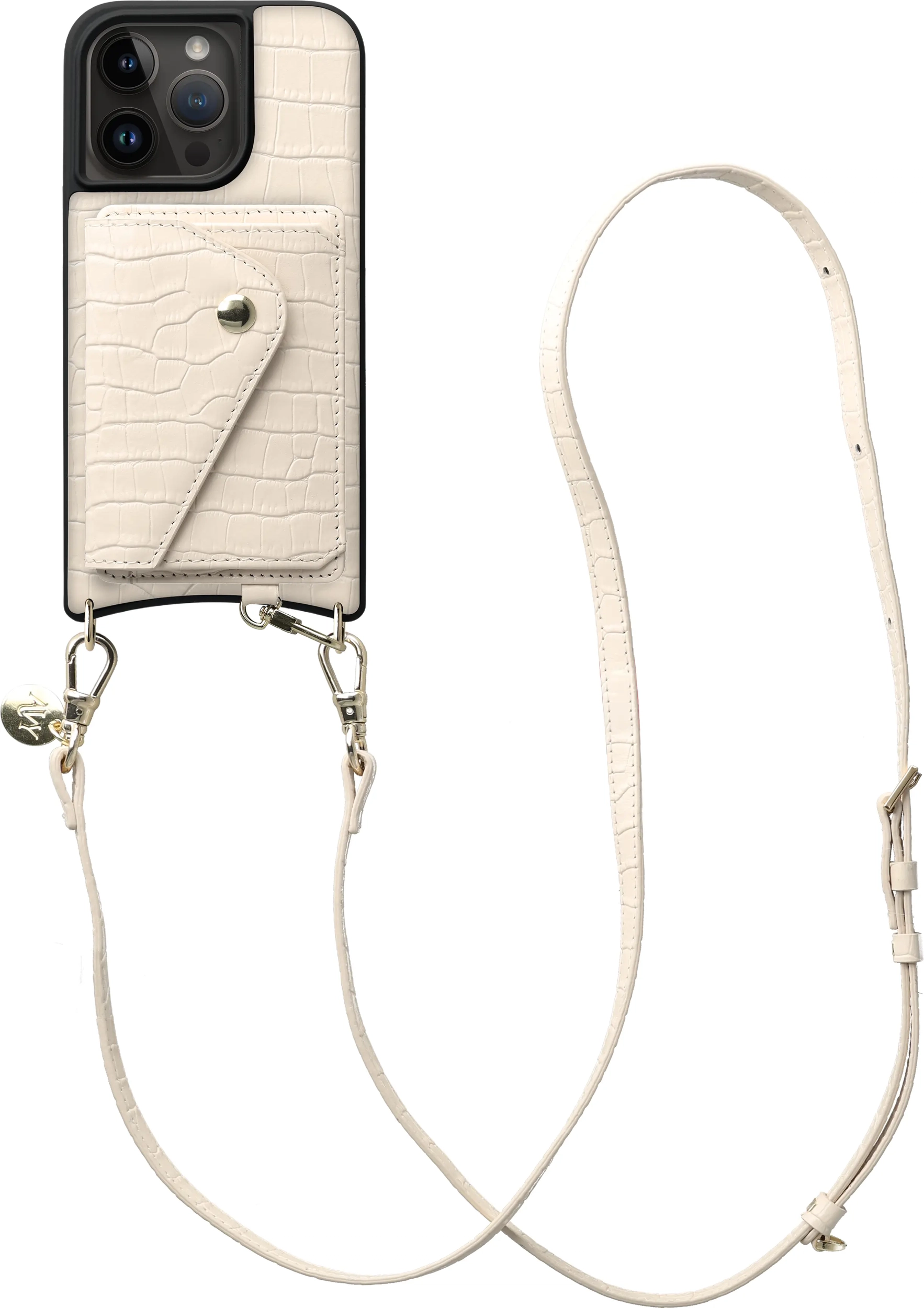 AVY Apple iPhone 15 Pro - Styled Kit - Croco Beige - Long Leather afbeelding 1