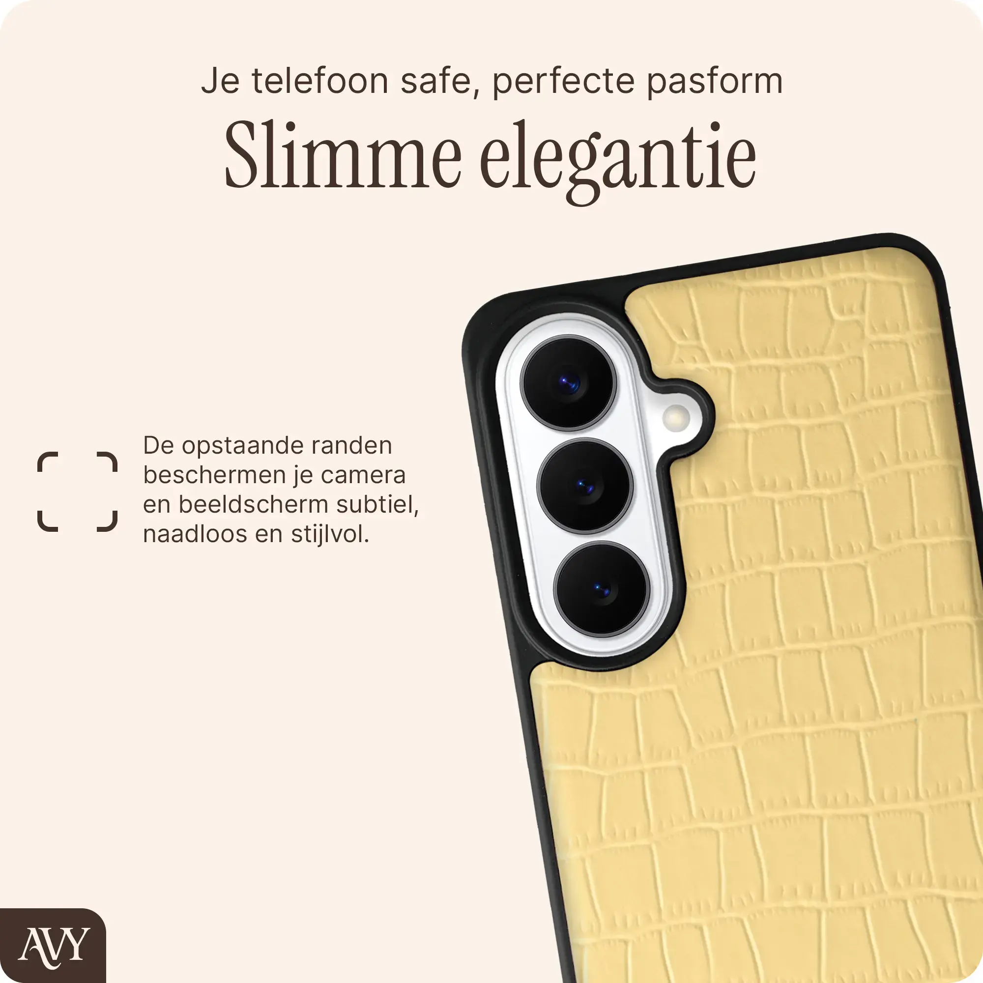 AVY Samsung Galaxy S26 Plus - Styled Kit - Croco Geel - Long Leather afbeelding 13
