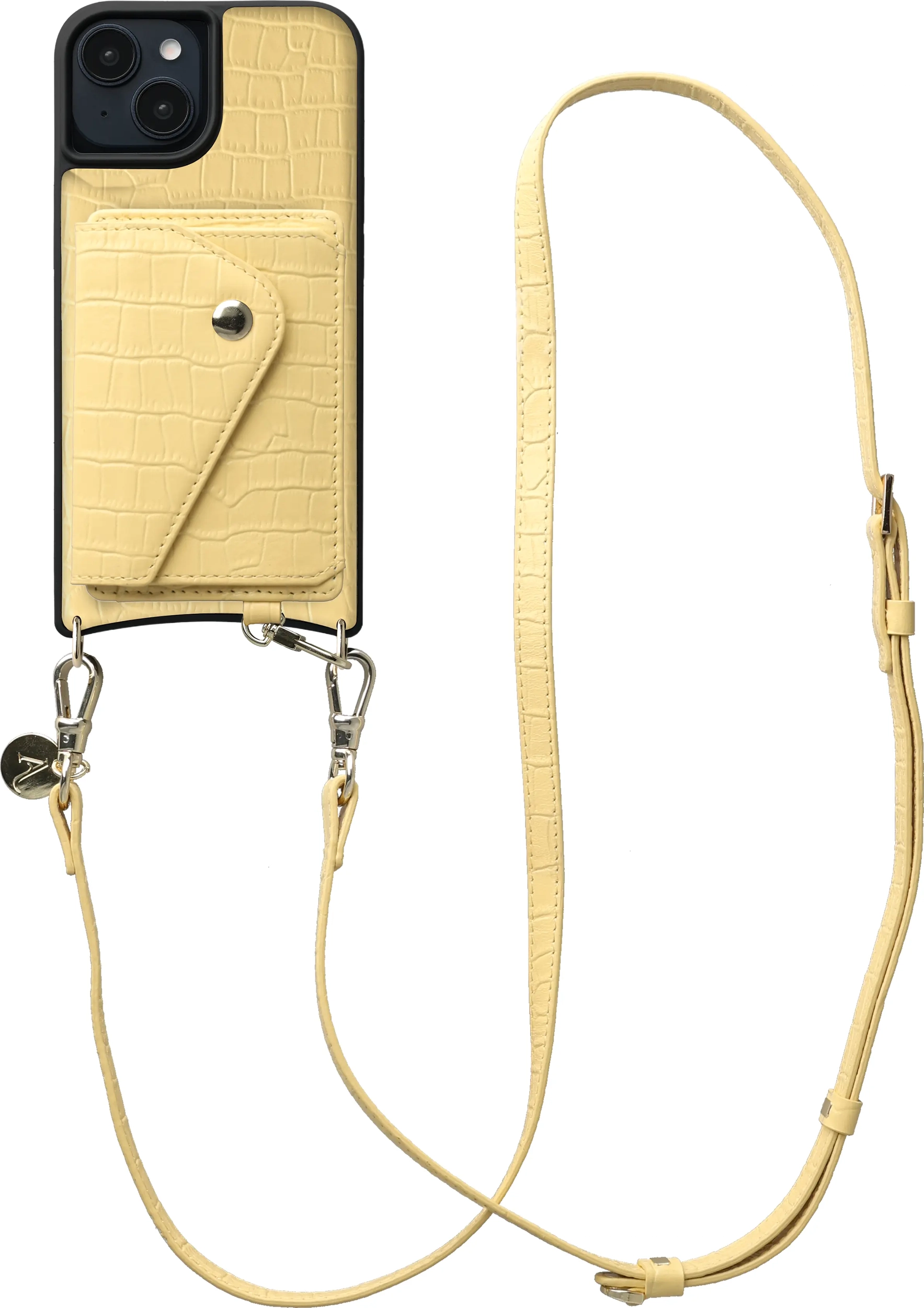 AVY Apple iPhone 14 / 13 - Styled Kit - Croco Geel - Long Leather afbeelding 1