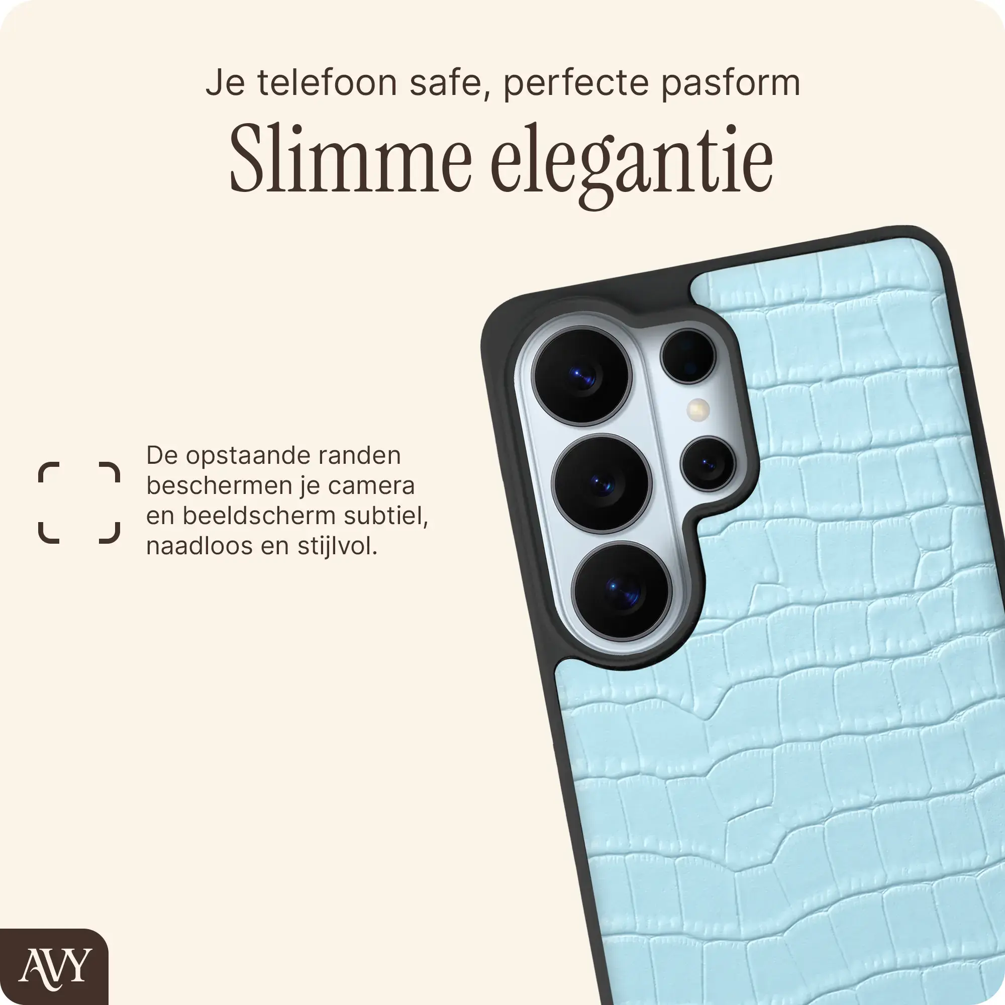 AVY Samsung Galaxy S26 Ultra - Styled Kit - Croco Blauw - Long Leather afbeelding 12