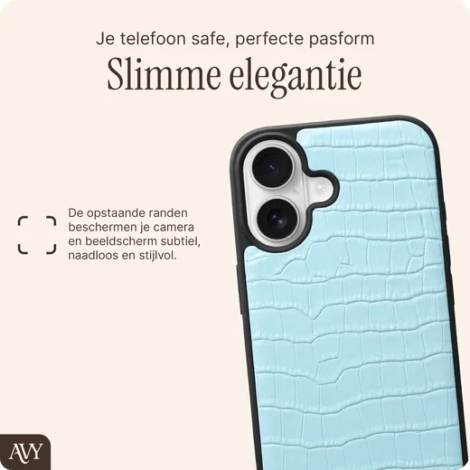 AVY Apple iPhone 17 - Styled Kit - Croco Blauw - Long Leather afbeelding 13