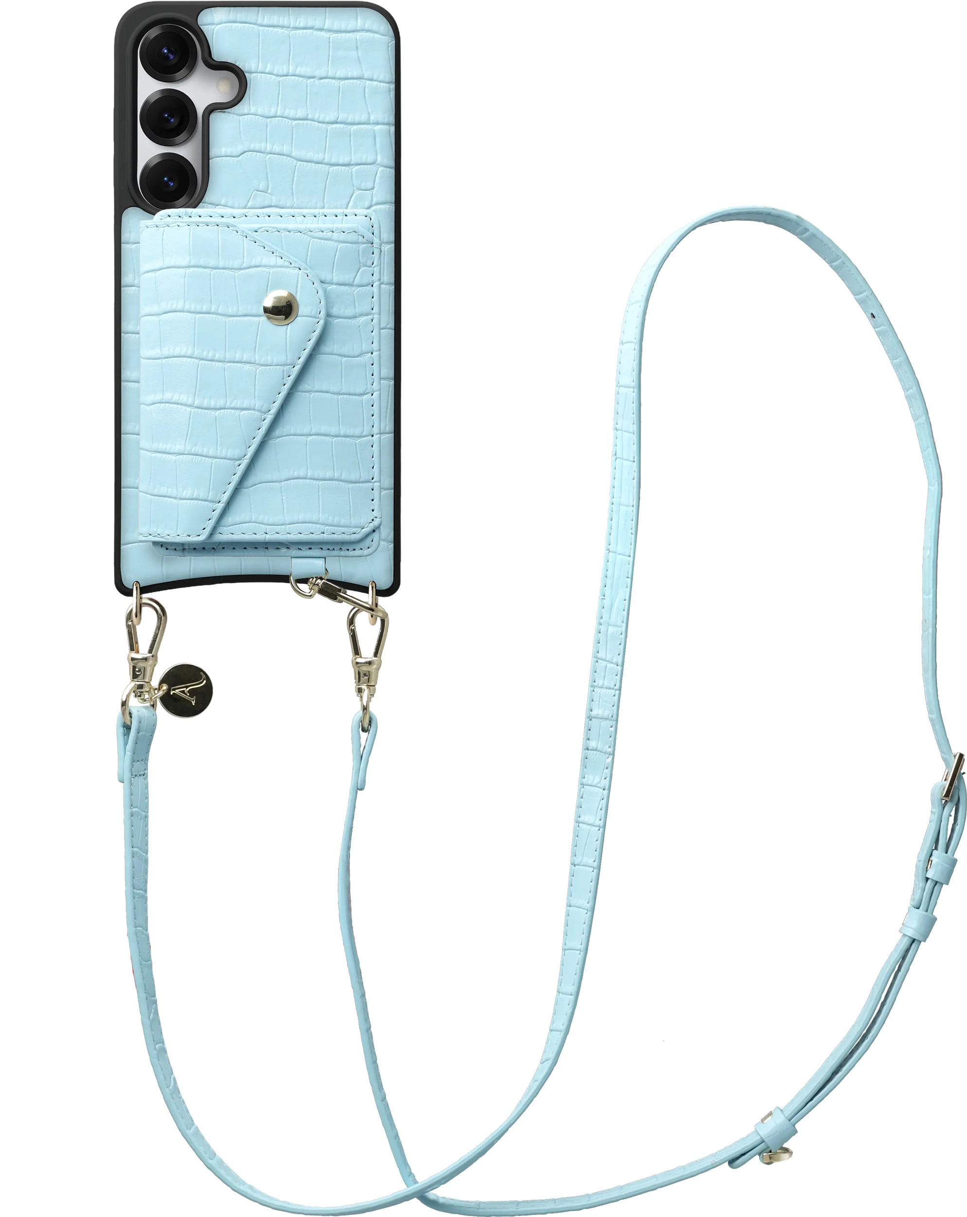 AVY Samsung Galaxy S25 / S24 - Styled Kit - Croco Blauw - Long Leather afbeelding 1