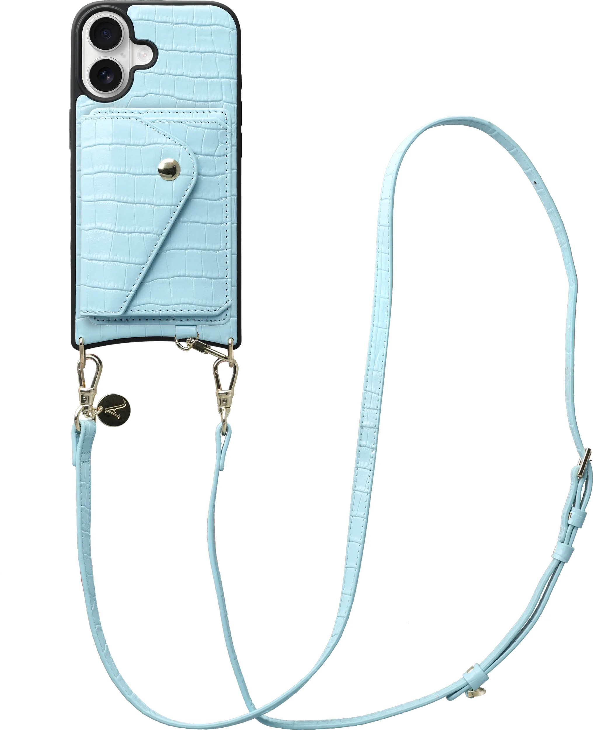 AVY Apple iPhone 16 - Styled Kit - Croco Blauw - Long Leather afbeelding 1