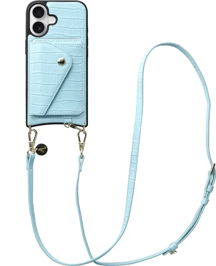 AVY Apple iPhone 16 - Styled Kit - Croco Blauw - Long Leather afbeelding 1