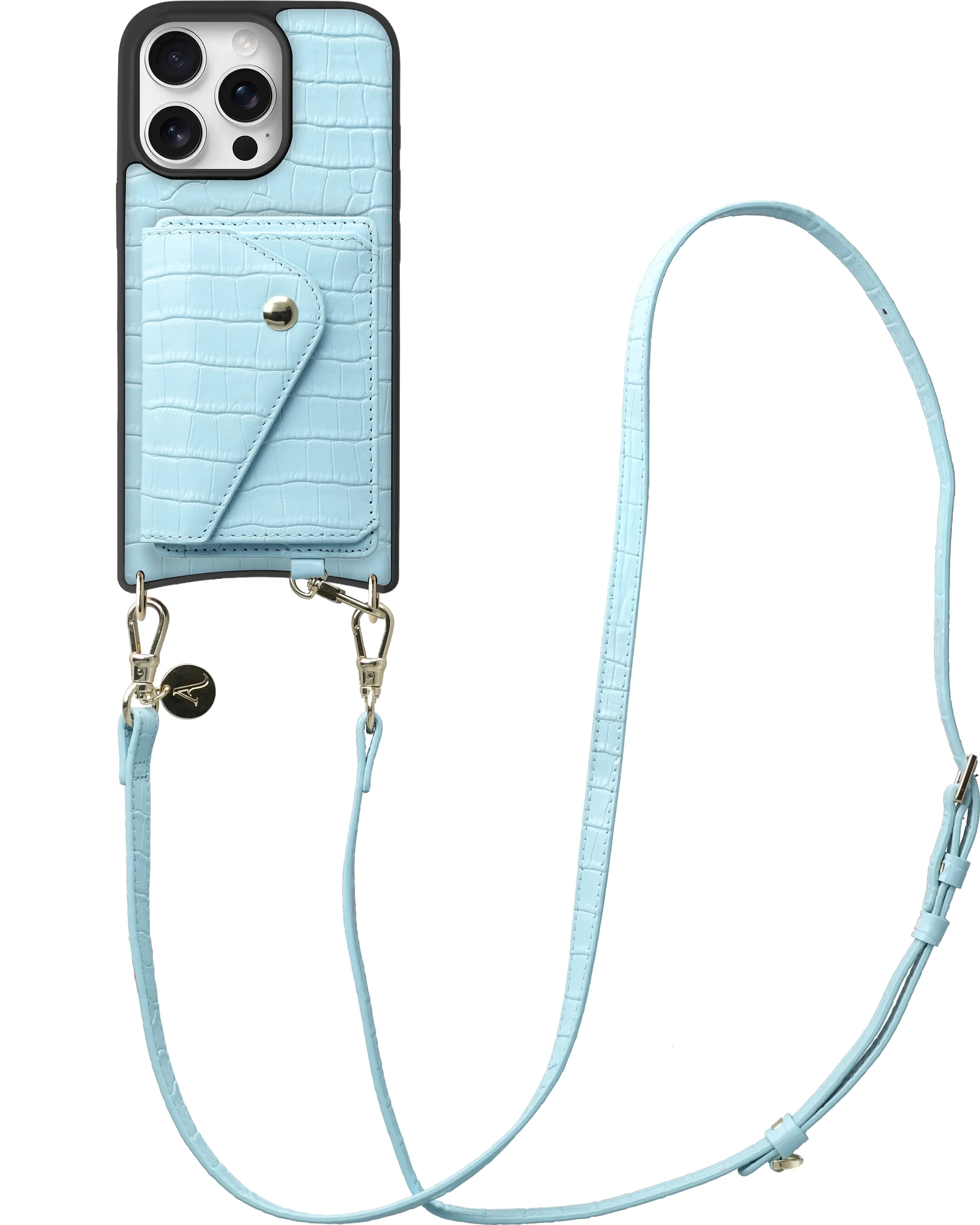 AVY Apple iPhone 16 Pro - Styled Kit - Croco Blauw - Long Leather afbeelding 1