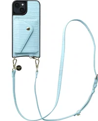AVY Apple iPhone 15 - Styled Kit - Croco Blauw - Long Leather afbeelding