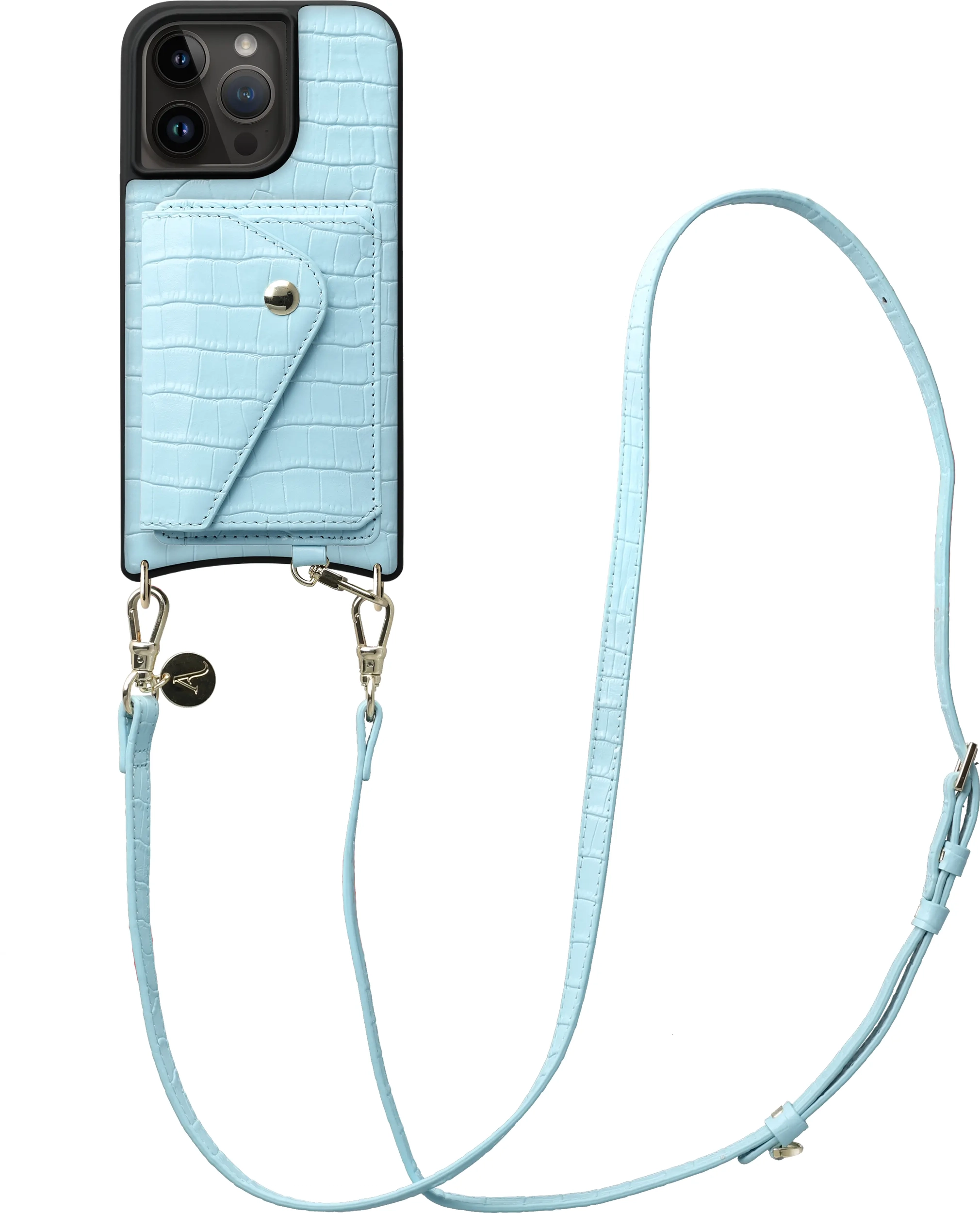 AVY Apple iPhone 15 Pro - Styled Kit - Croco Blauw - Long Leather afbeelding 1