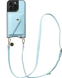AVY Apple iPhone 15 Pro Max - Styled Kit - Croco Blauw - Long Leather afbeelding