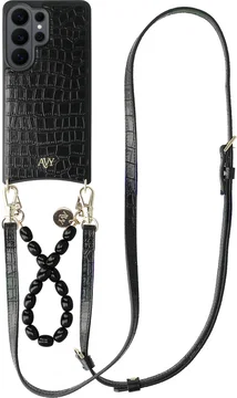 AVY Samsung Galaxy S26 Ultra - Styled Kit - Croco Zwart - Rosario Leather Set