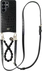 AVY Samsung Galaxy S26 Ultra - Styled Kit - Croco Zwart - Rosario Leather Set afbeelding