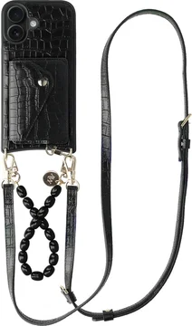 AVY Apple iPhone 17 - Styled Kit - Croco Zwart - Rosario Leather Set