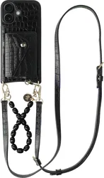 AVY Apple iPhone 17 - Styled Kit - Croco Zwart - Rosario Leather Set afbeelding