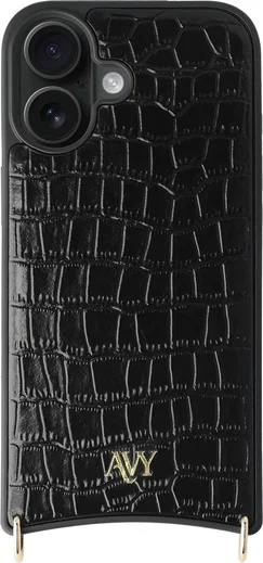 AVY Apple iPhone 17 - Styled Kit - Croco Zwart - Rosario Leather Set afbeelding 14