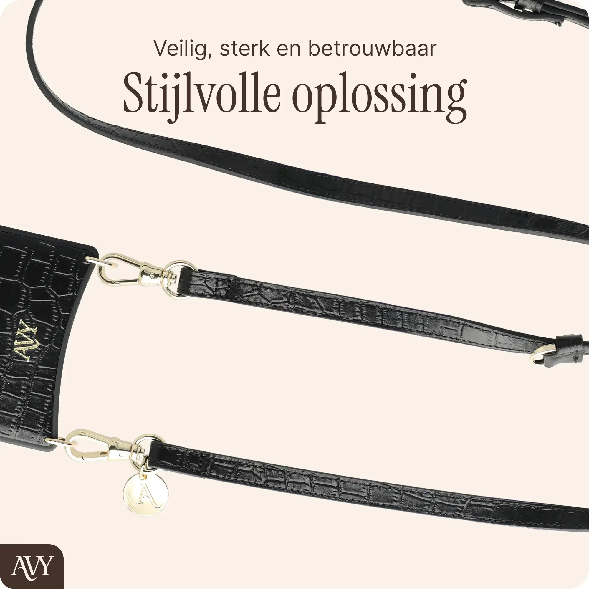 AVY Apple iPhone 17 Pro - Styled Kit - Croco Zwart - Rosario Leather Set afbeelding 8