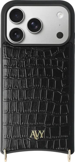 AVY Apple iPhone 17 Pro - Styled Kit - Croco Zwart - Rosario Leather Set afbeelding 14