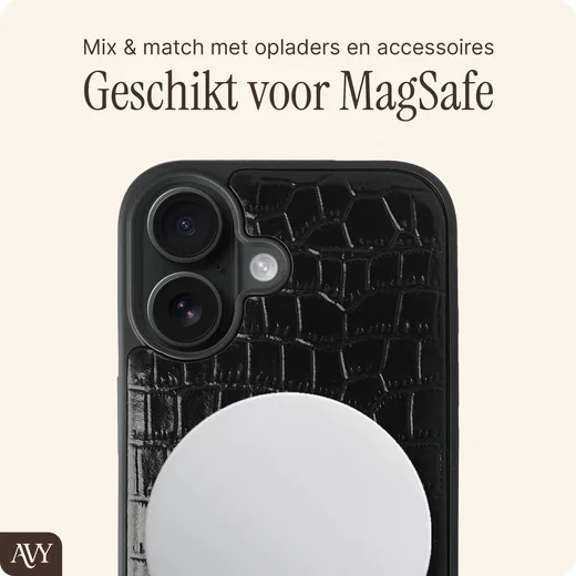 AVY Apple iPhone 17 Pro - Styled Kit - Croco Zwart - Rosario Leather Set afbeelding 7