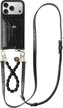 AVY Apple iPhone 17 Pro - Styled Kit - Croco Zwart - Rosario Leather Set