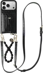 AVY Apple iPhone 17 Pro - Styled Kit - Croco Zwart - Rosario Leather Set afbeelding