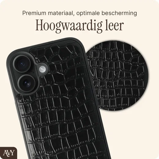 AVY Apple iPhone 17 Pro - Styled Kit - Croco Zwart - Rosario Leather Set afbeelding 6