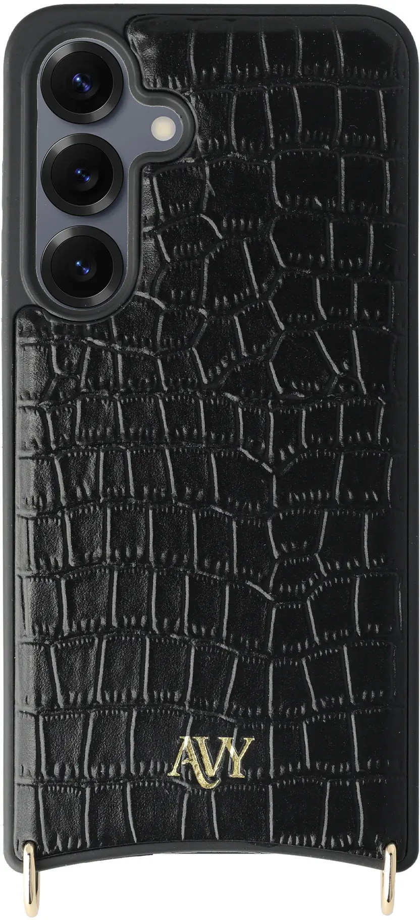 AVY Samsung Galaxy S25 / S24 - Styled Kit - Croco Zwart - Rosario Leather Set afbeelding 13