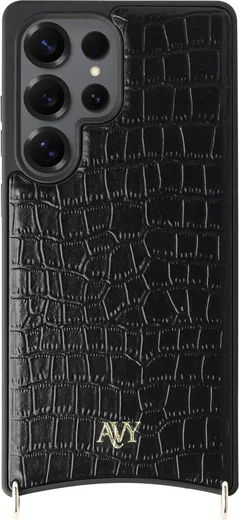 AVY Samsung Galaxy S25 Ultra - Styled Kit - Croco Zwart - Rosario Leather Set afbeelding 13