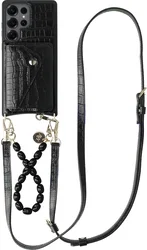 AVY Samsung Galaxy S25 Ultra - Styled Kit - Croco Zwart - Rosario Leather Set afbeelding