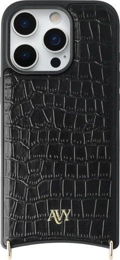 AVY Apple iPhone 16 Pro - Styled Kit - Croco Zwart - Rosario Leather Set afbeelding 14