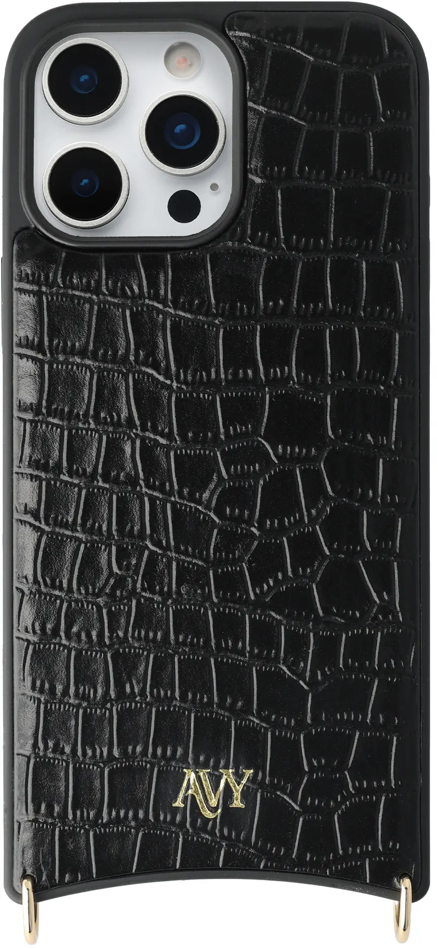 AVY Apple iPhone 16 Pro Max - Styled Kit - Croco Zwart - Rosario Leather Set afbeelding 14
