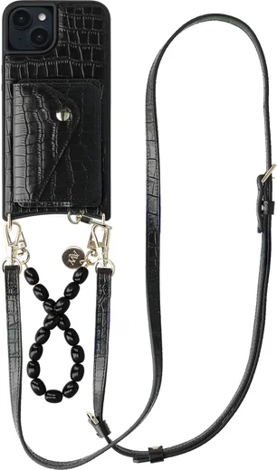 AVY Apple iPhone 15 - Styled Kit - Croco Zwart - Rosario Leather Set afbeelding 1