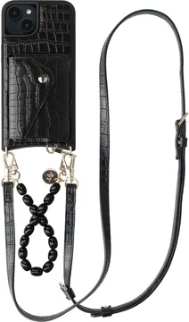 AVY Apple iPhone 14 / 13 - Styled Kit - Croco Zwart - Rosario Leather Set