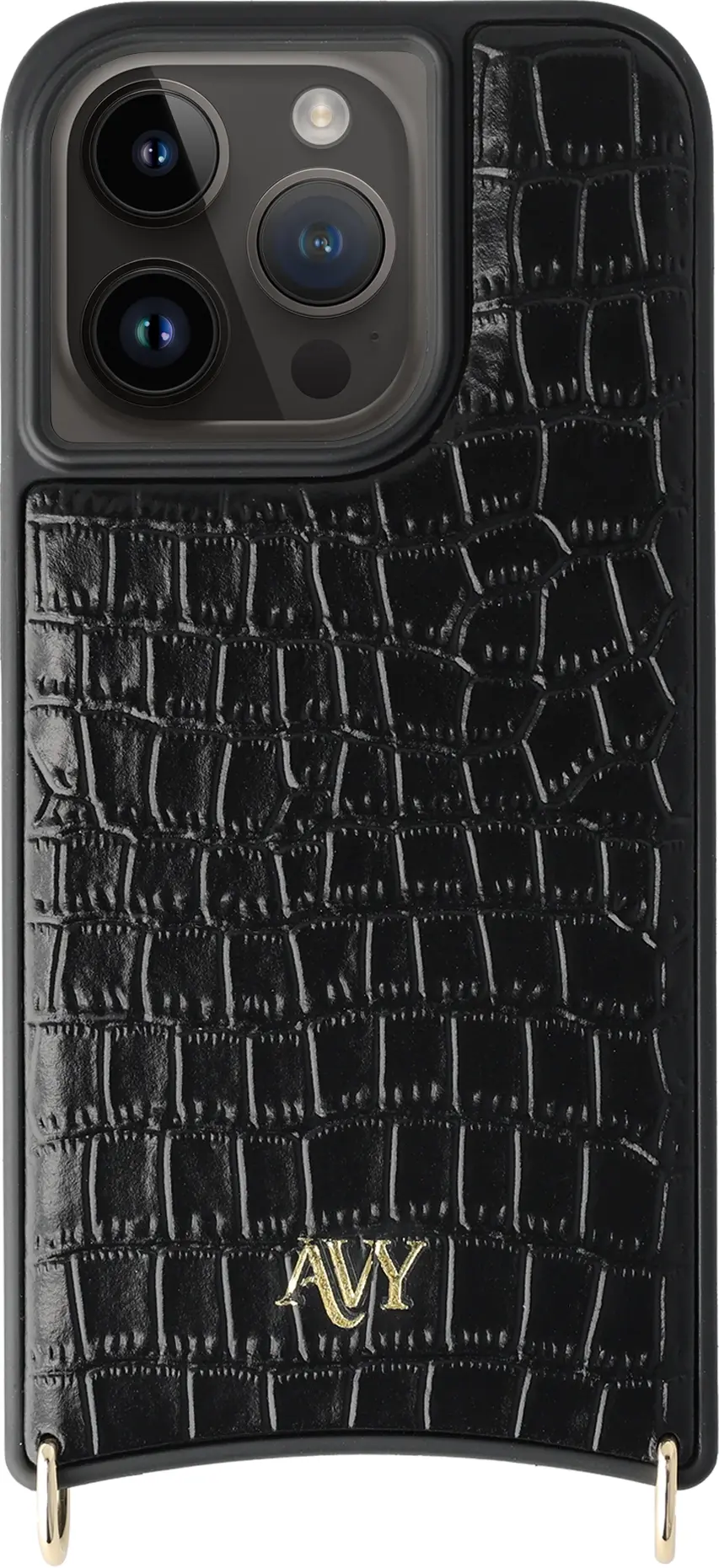 AVY Apple iPhone 14 Pro - Styled Kit - Croco Zwart - Rosario Leather Set afbeelding 13
