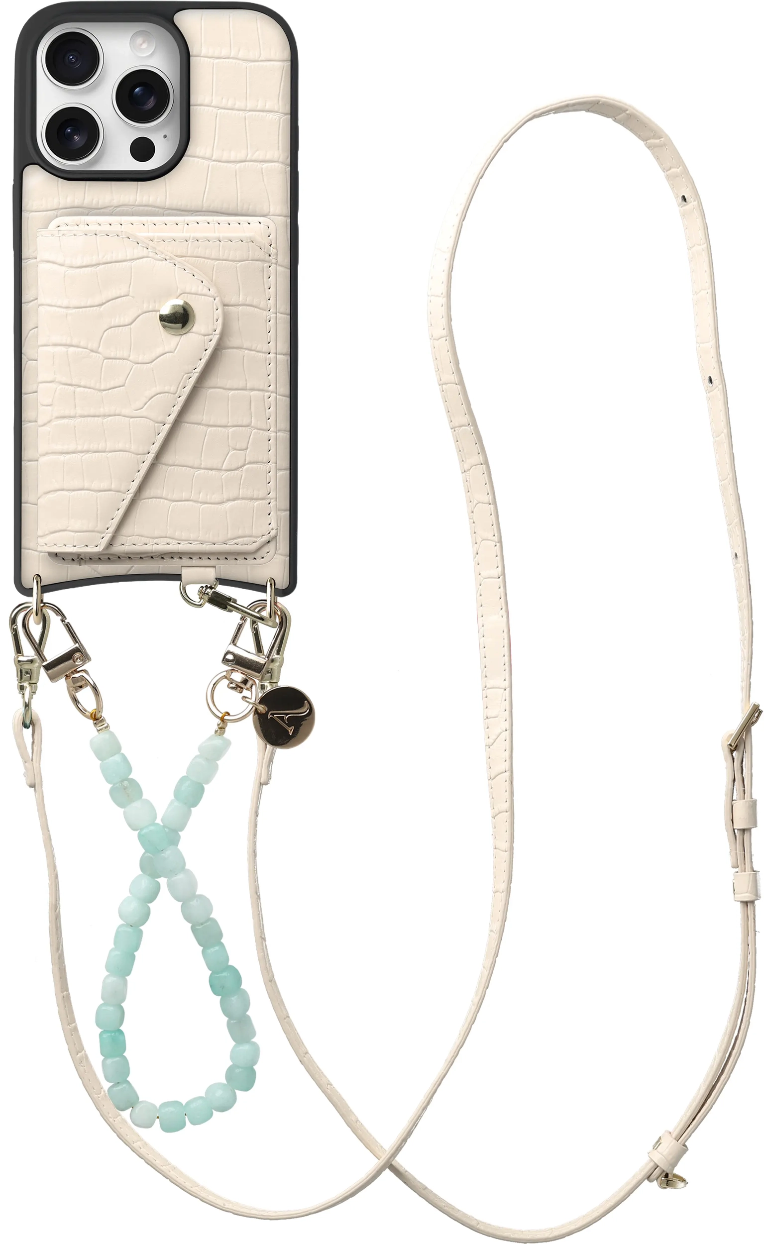 AVY Apple iPhone 16 Pro Max - Styled Kit - Croco Beige - Cubiq Leather Set afbeelding 1