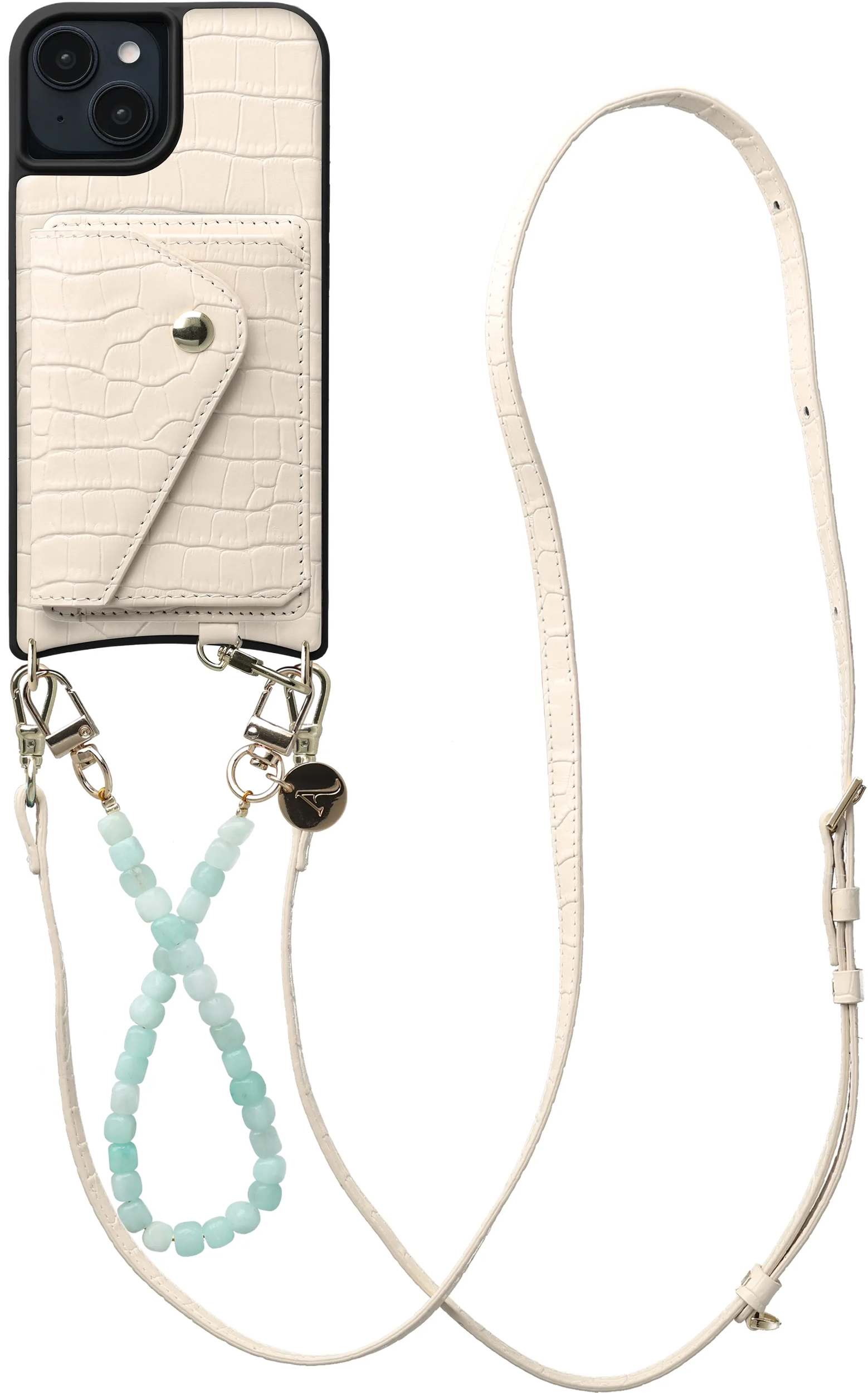 AVY Apple iPhone 15 - Styled Kit - Croco Beige - Cubiq Leather Set afbeelding 1