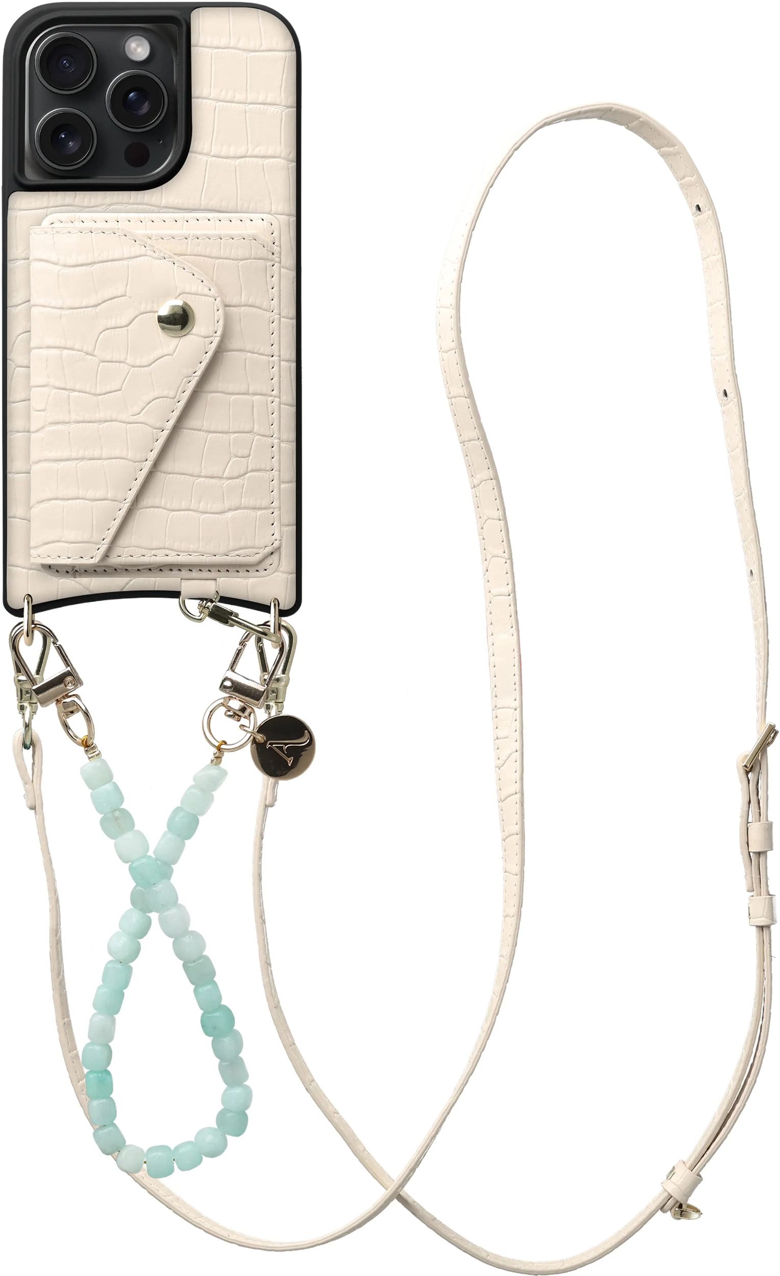 AVY Apple iPhone 15 Pro Max - Styled Kit - Croco Beige - Cubiq Leather Set afbeelding 1