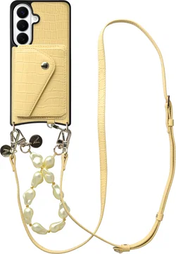 AVY Samsung Galaxy S26 Plus - Styled Kit - Croco Geel - Pearl Leather Set
