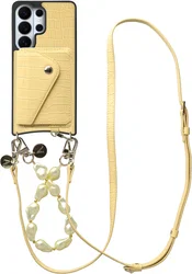 AVY Samsung Galaxy S26 Ultra - Styled Kit - Croco Geel - Pearl Leather Set afbeelding