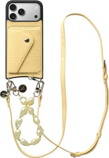 AVY Apple iPhone 17 Pro Max - Styled Kit - Croco Geel - Pearl Leather Set afbeelding 1