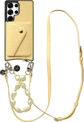 AVY Samsung Galaxy S25 Ultra - Styled Kit - Croco Geel - Pearl Leather Set afbeelding