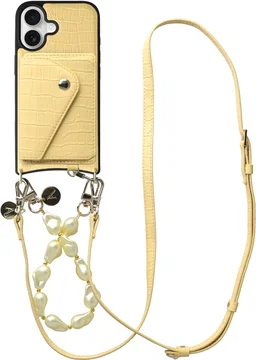 AVY Apple iPhone 16 - Styled Kit - Croco Geel - Pearl Leather Set