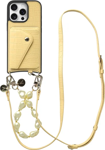 AVY Apple iPhone 16 Pro - Styled Kit - Croco Geel - Pearl Leather Set afbeelding 1