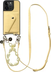 AVY Apple iPhone 15 Pro - Styled Kit - Croco Geel - Pearl Leather Set afbeelding