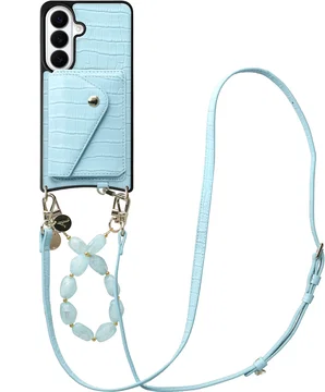 AVY Samsung Galaxy S26 - Styled Kit - Croco Blauw - Rocher Leather Set