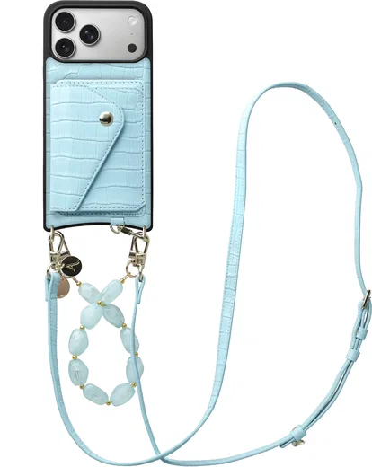 AVY Apple iPhone 17 Pro Max - Styled Kit - Croco Blauw - Rocher Leather Set afbeelding 1