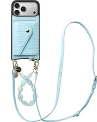 AVY Apple iPhone 17 Pro Max - Styled Kit - Croco Blauw - Rocher Leather Set afbeelding