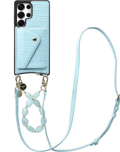 AVY Samsung Galaxy S25 Ultra - Styled Kit - Croco Blauw - Rocher Leather Set afbeelding 1