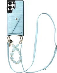 AVY Samsung Galaxy S25 Ultra - Styled Kit - Croco Blauw - Rocher Leather Set afbeelding